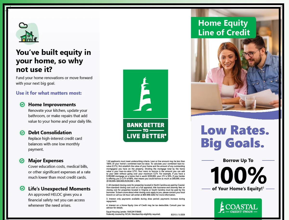 Home Equity Line of Credit trifold brochure