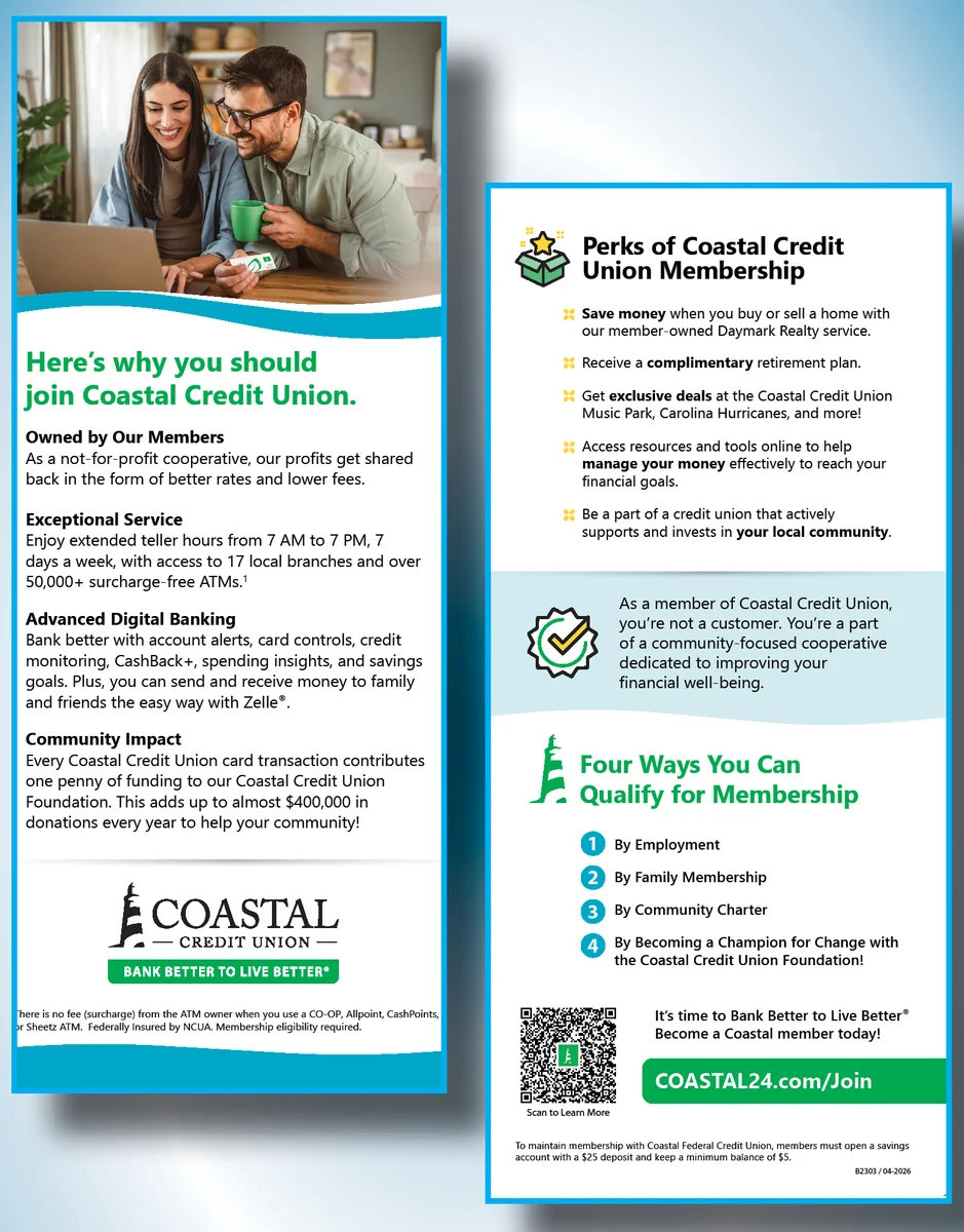 Coastal Credit Union membership eligibility buck card