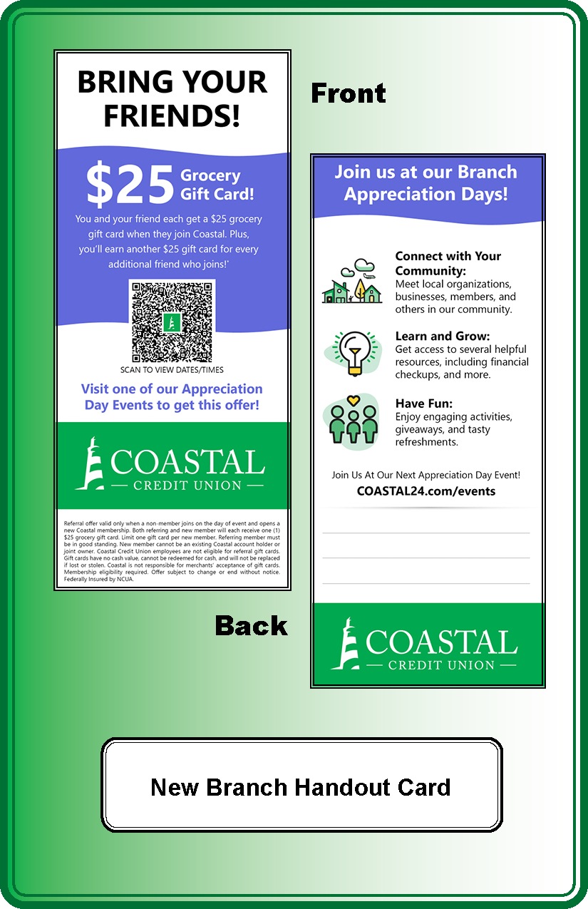 New Handout card for Branch Use