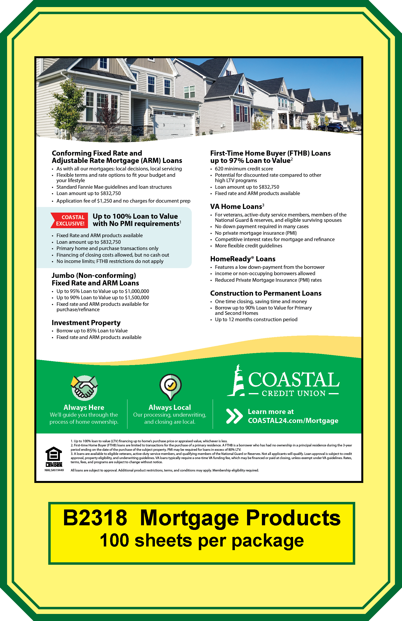 NEW REVISION - B2318 - MORTGAGE PRODUCTS